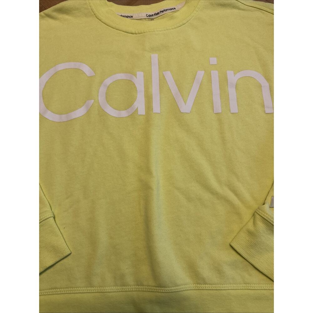 Calvin Klein Women Sweatshirt XL Long Sleeve Athleisure Casual Bright Green - Picture 3 of 6
